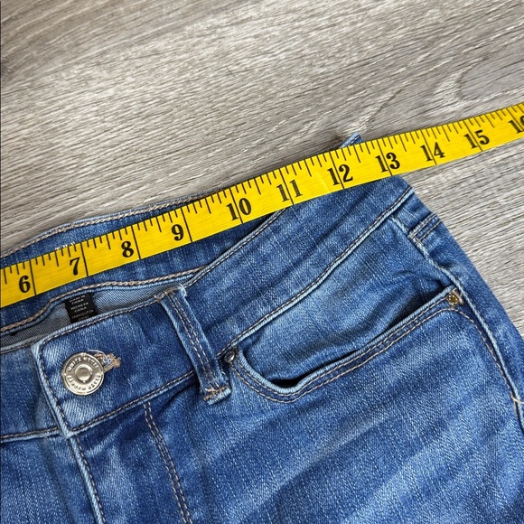 WHBM The Skinny Ankle Jeans Button Hem Blue Sz 0 - Picture 6 of 11